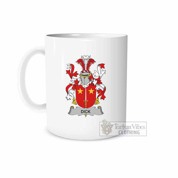 Dick Irish Clan Coat of Arms Ceramic Mug White - 2D-tartanvibesclothing