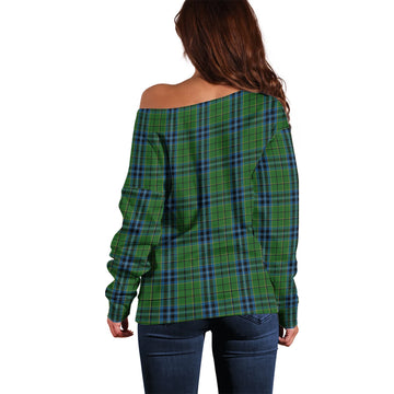 Dick Tartan Off Shoulder Women Sweater