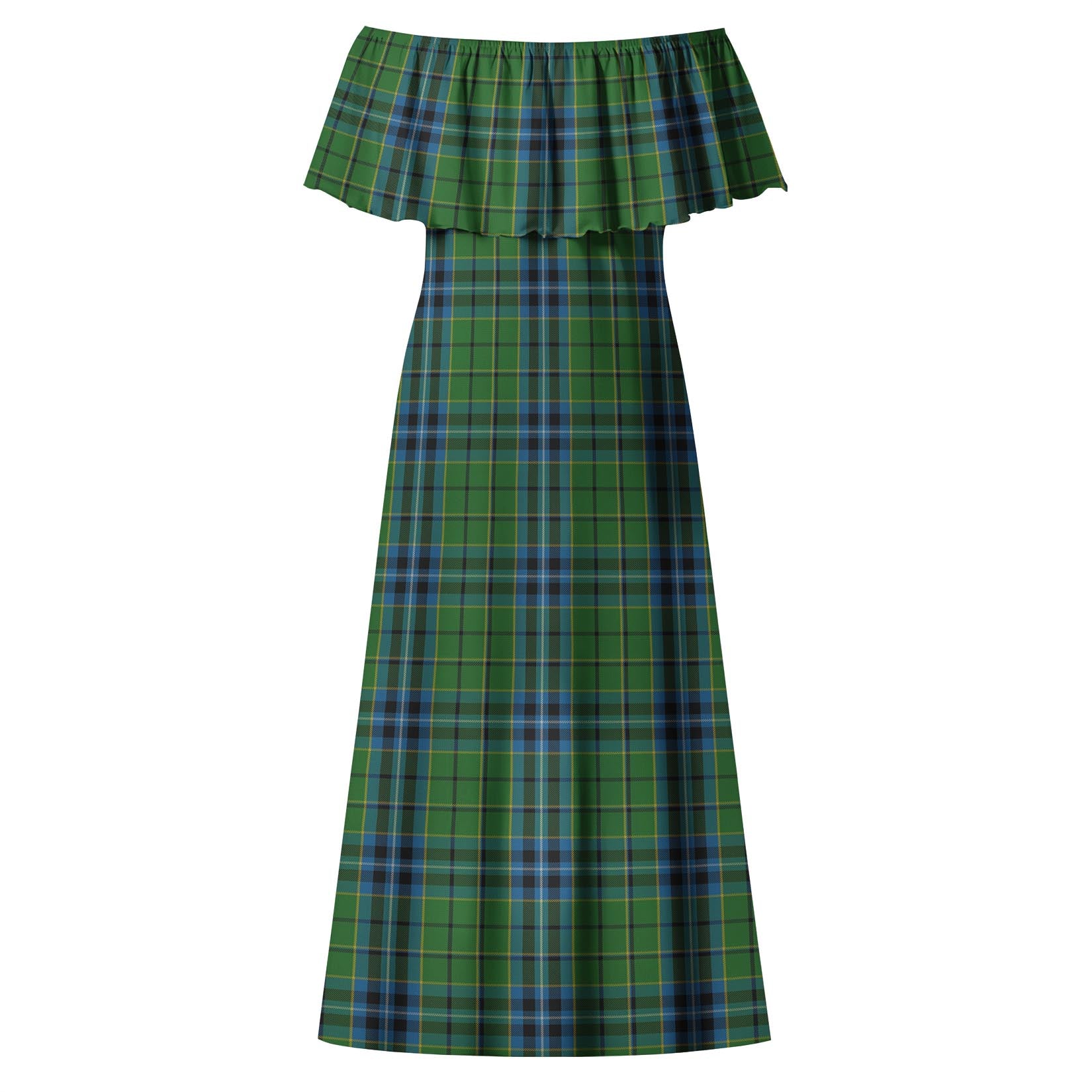 Dick Tartan Off Shoulder Long Dress - Tartanvibesclothing