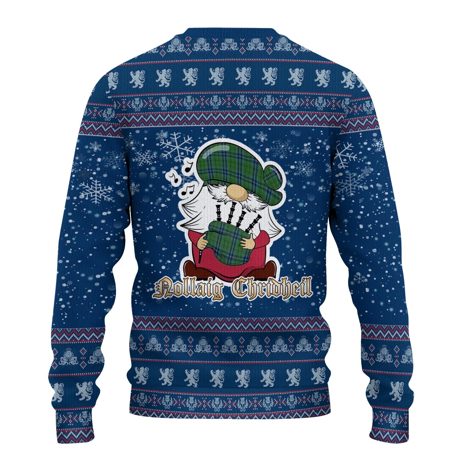 Dick Clan Christmas Family Knitted Sweater with Funny Gnome Playing Bagpipes - Tartanvibesclothing