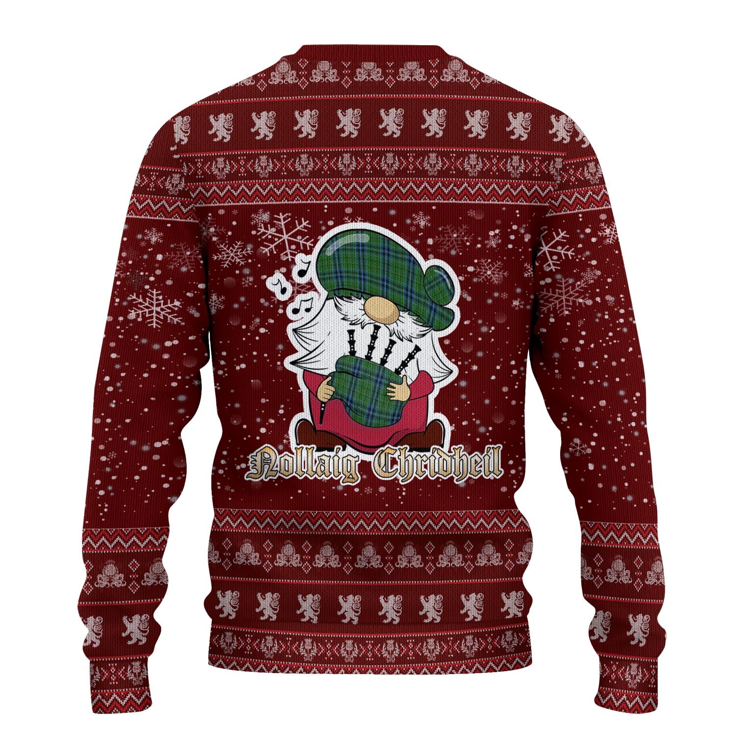 Dick Clan Christmas Family Knitted Sweater with Funny Gnome Playing Bagpipes - Tartanvibesclothing