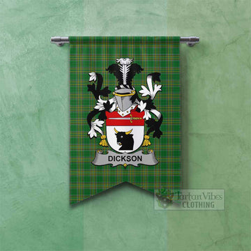 Dickson Irish Clan Tartan Gonfalon, Tartan Banner with Coat of Arms Fishtail - Tartan Vibes Clothing