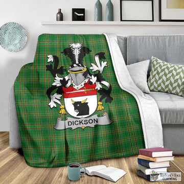 Dickson Irish Clan Tartan Blanket with Coat of Arms - Tartan Vibes Clothing