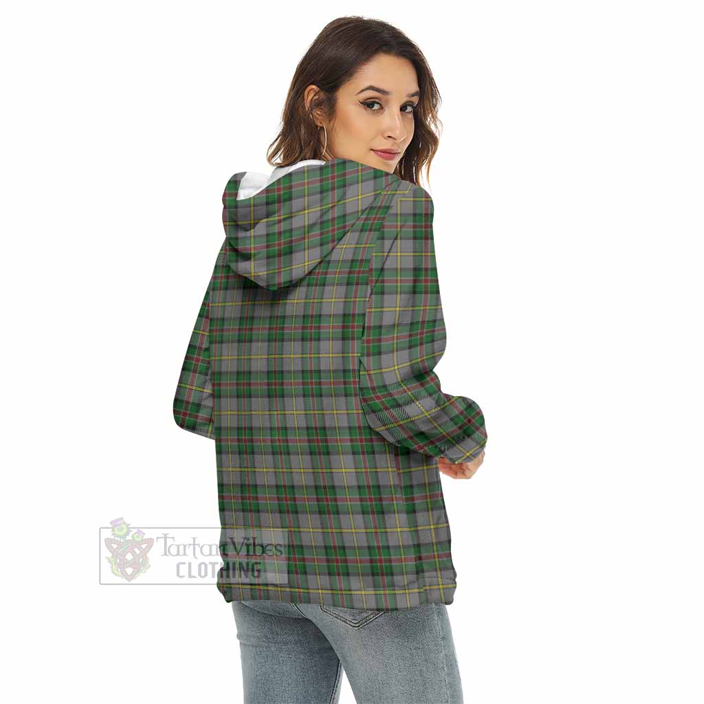 Dinwiddie Tartan Women's Borg Fleece Hoodie with Half Zip - Tartan Vibes Clothing