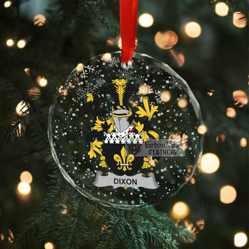 Dixon Irish Clan Christmas Glass Ornament with Coat of Arms