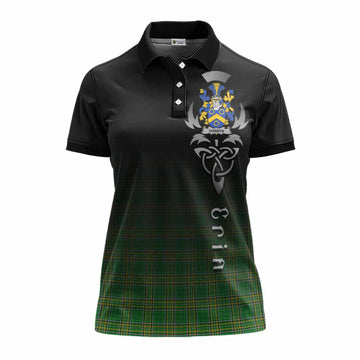 Dobbyn Irish Clan Women's Polo Shirt with Coat of Arms Erin Go Bragh Celtic Inspired Women - Tartan Vibes Clothing