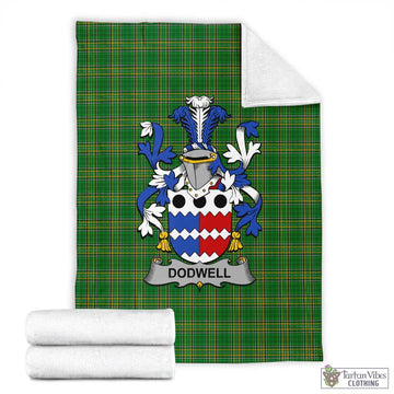 Dodwell Irish Clan Tartan Blanket with Coat of Arms X-Large 59 x 79 inches 150 x 200 cm - Tartan Vibes Clothing