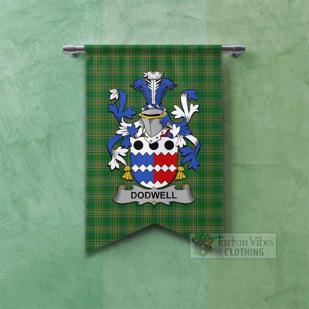 Dodwell Irish Clan Tartan Gonfalon, Tartan Banner with Coat of Arms Fishtail - Tartan Vibes Clothing