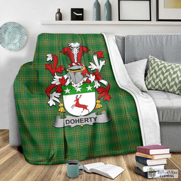 Doherty Irish Clan Tartan Blanket with Coat of Arms - Tartan Vibes Clothing