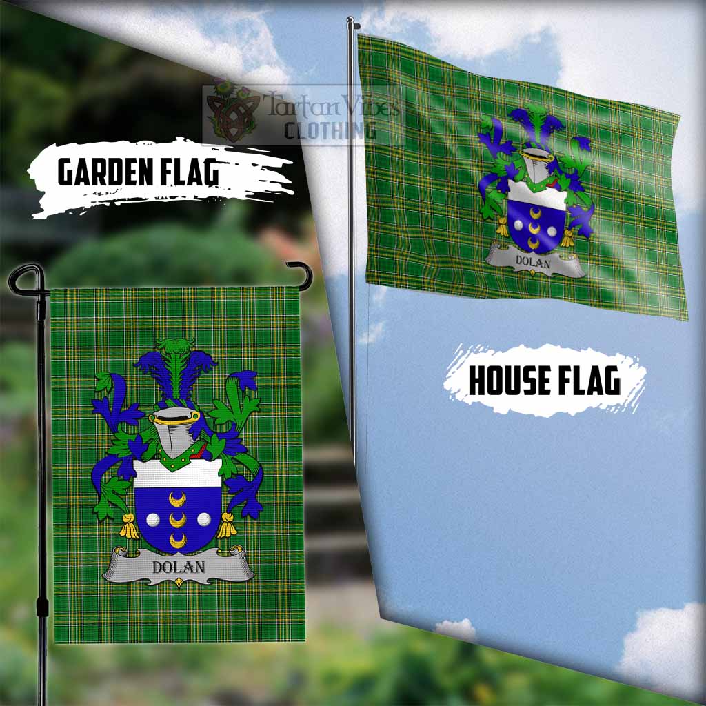 Tartan Vibes Clothing Dolan Irish Clan Flag with Coat of Arms