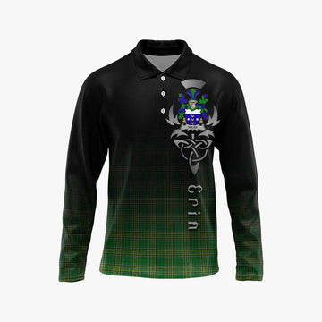 Dolan Irish Clan Long Sleeve Polo Shirt with Coat of Arms Erin Go Bragh Celtic Inspired Unisex - Tartan Vibes Clothing