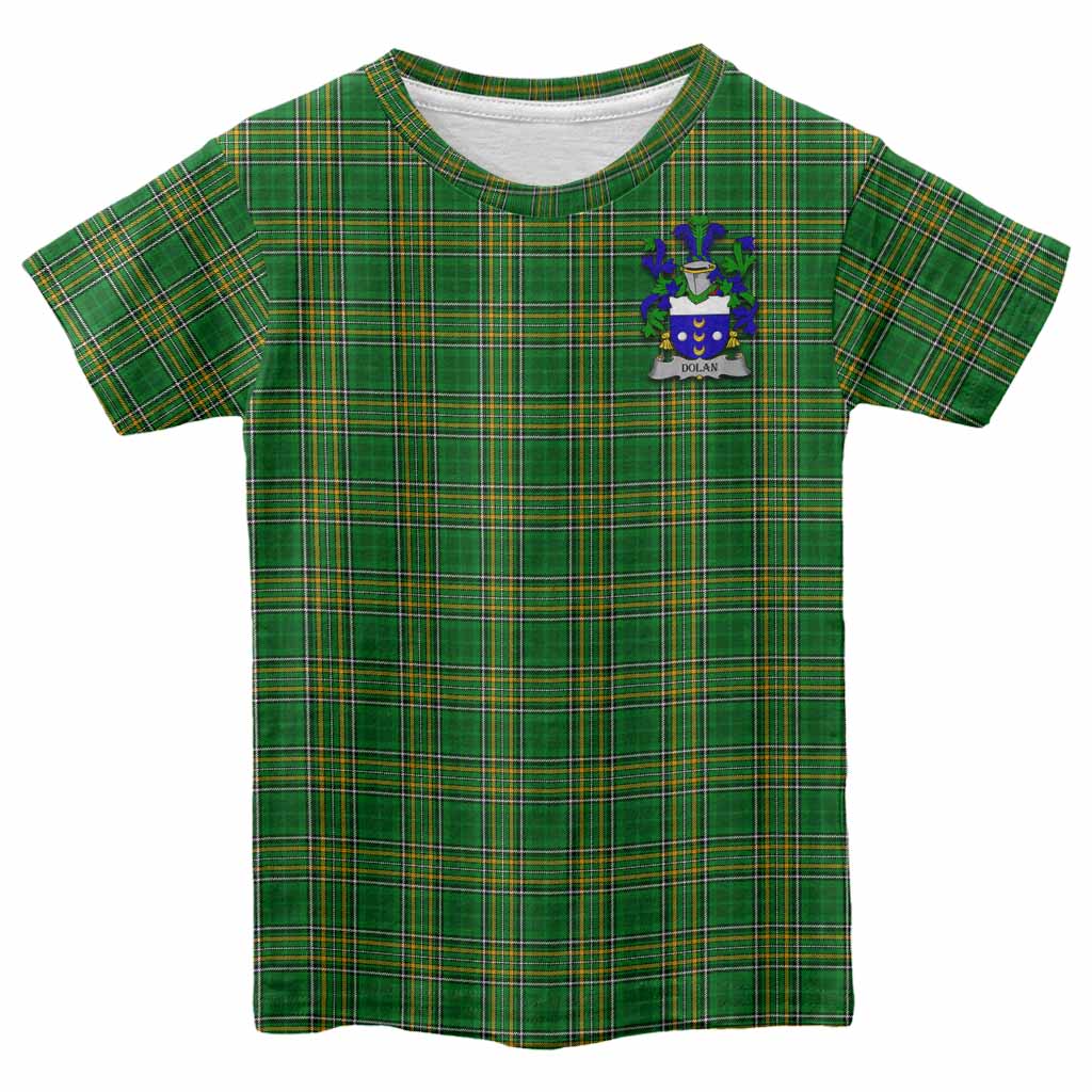 Dolan Irish Clan Tartan Kid T-Shirt with Coat of Arms Youth XL Size14 - Tartan Vibes Clothing
