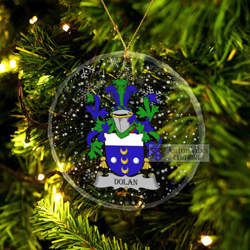 Dolan Irish Clan Christmas Glass Ornament with Coat of Arms