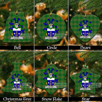 Dolan Irish Clan Tartan Christmas Ceramic Ornament with Coat of Arms