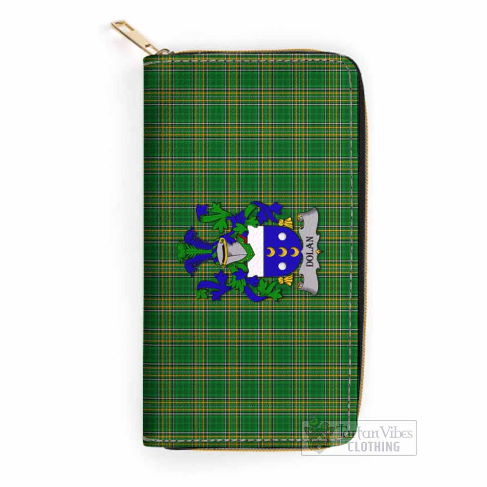 Dolan Irish Clan Tartan Women's Leather Wallet with Coat of Arms One Size 19.7*10.5*3.5 cm - Tartan Vibes Clothing