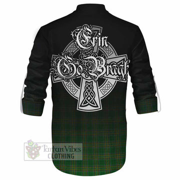 Dolan Irish Clan Ghillie Kilt Shirt with Coat of Arms Erin Go Bragh Celtic Inspired - Tartan Vibes Clothing