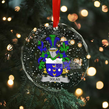 Dolan Irish Clan Christmas Glass Ornament with Coat of Arms