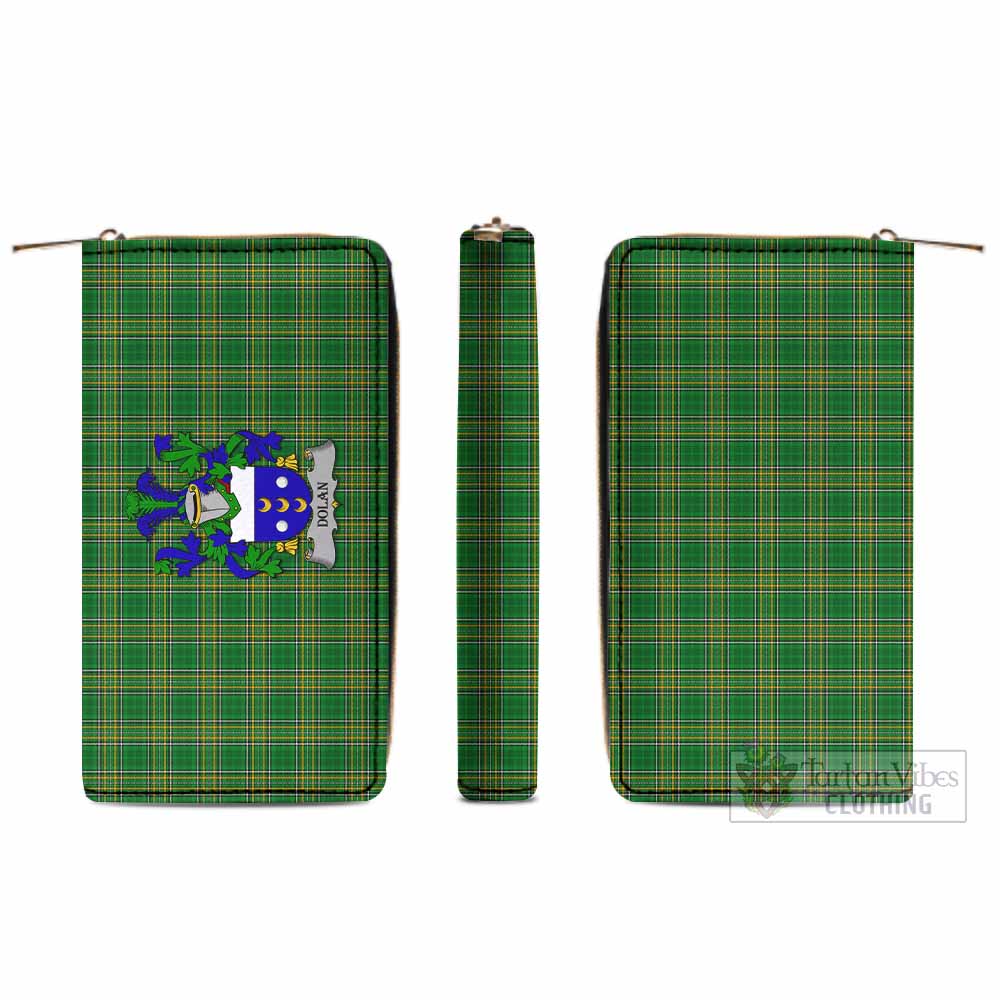 Dolan Irish Clan Tartan Women's Leather Wallet with Coat of Arms - Tartan Vibes Clothing