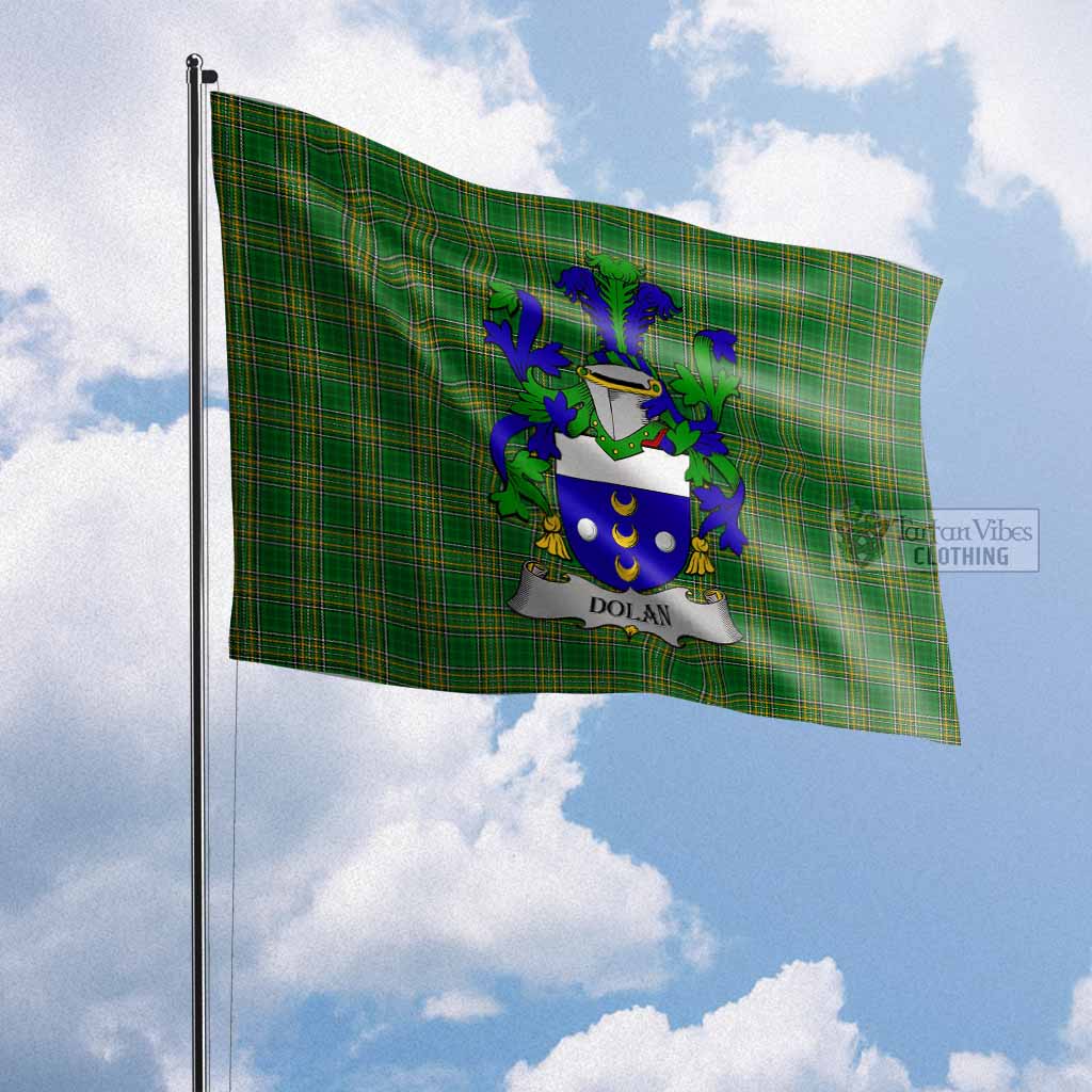 Tartan Vibes Clothing Dolan Irish Clan Flag with Coat of Arms