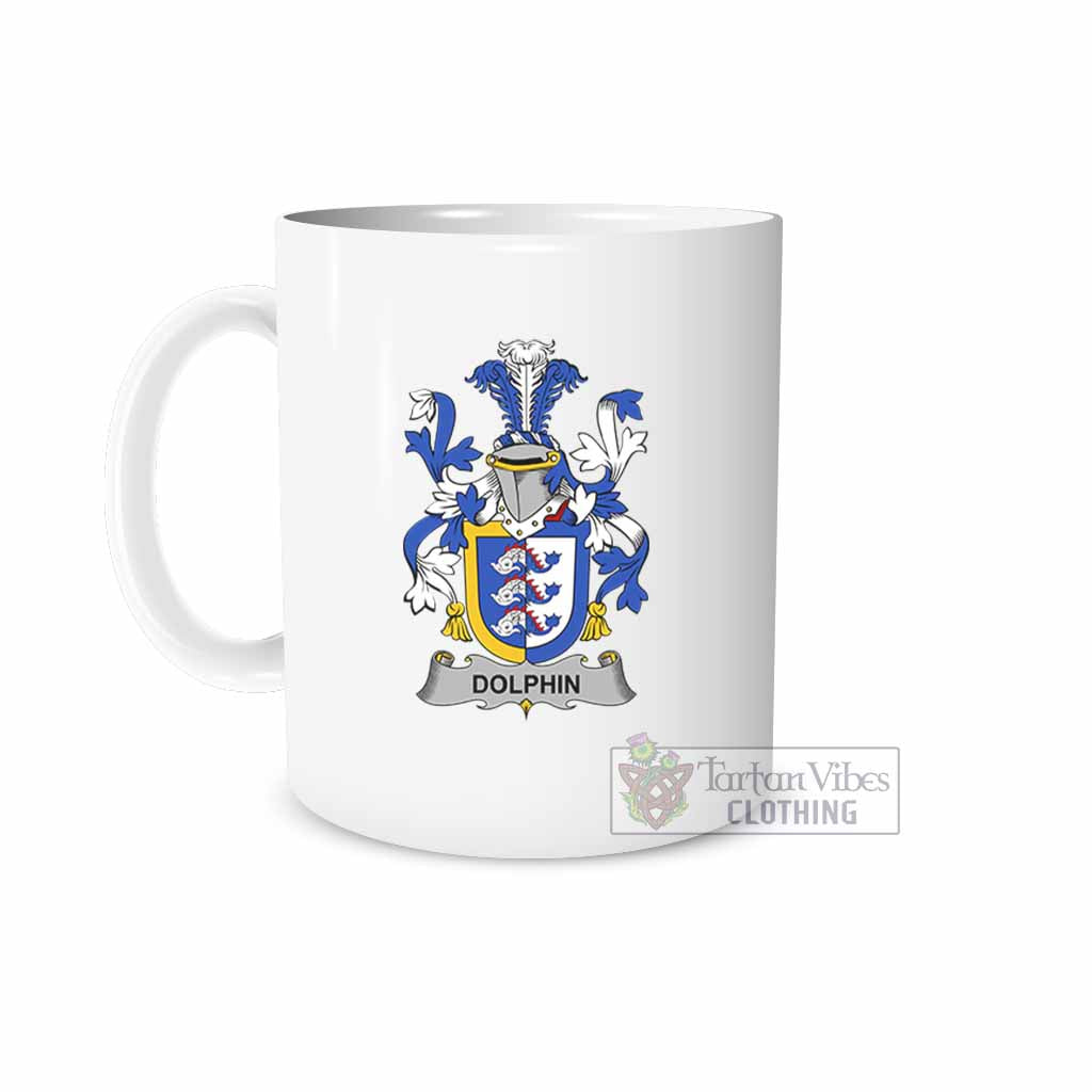 Tartan Vibes Clothing Dolphin Irish Clan Coat of Arms Ceramic Mug