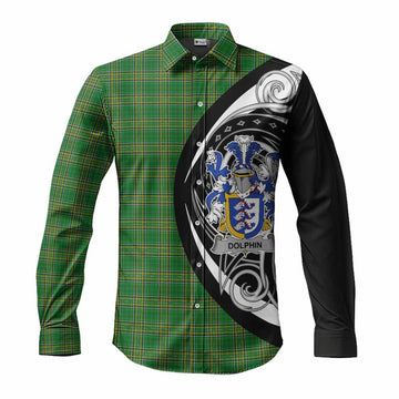 Dolphin Irish Clan Long Sleeve Button Shirt Celtic Circle Style Men's Shirt S - Tartan Vibes Clothing