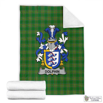 Dolphin Irish Clan Tartan Blanket with Coat of Arms