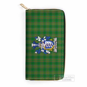 Dolphin Irish Clan Tartan Women's Leather Wallet with Coat of Arms One Size 19.7*10.5*3.5 cm - Tartan Vibes Clothing