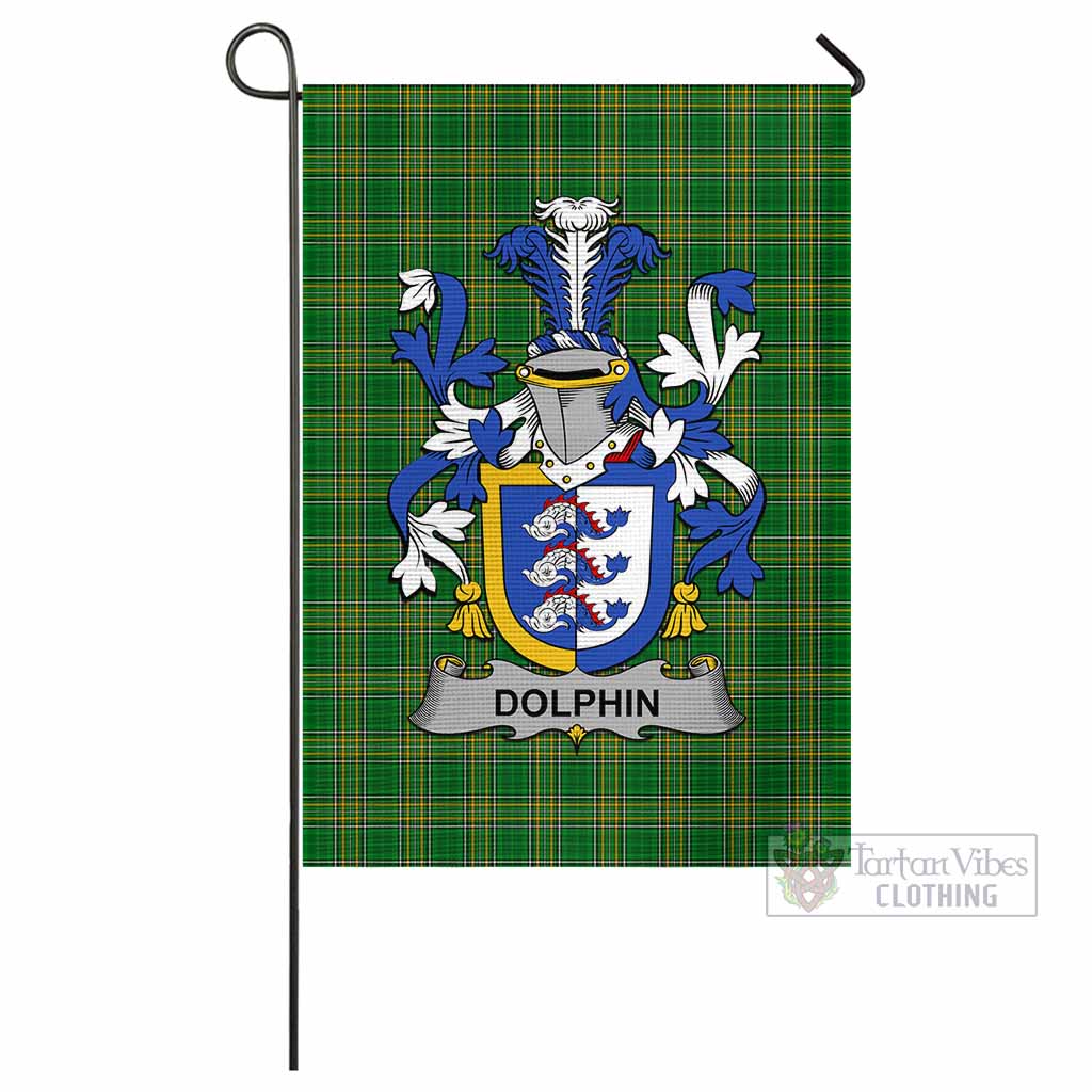 Tartan Vibes Clothing Dolphin Irish Clan Flag with Coat of Arms