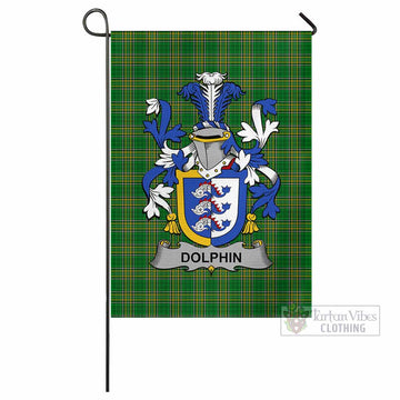 Dolphin Irish Clan Tartan Flag with Coat of Arms