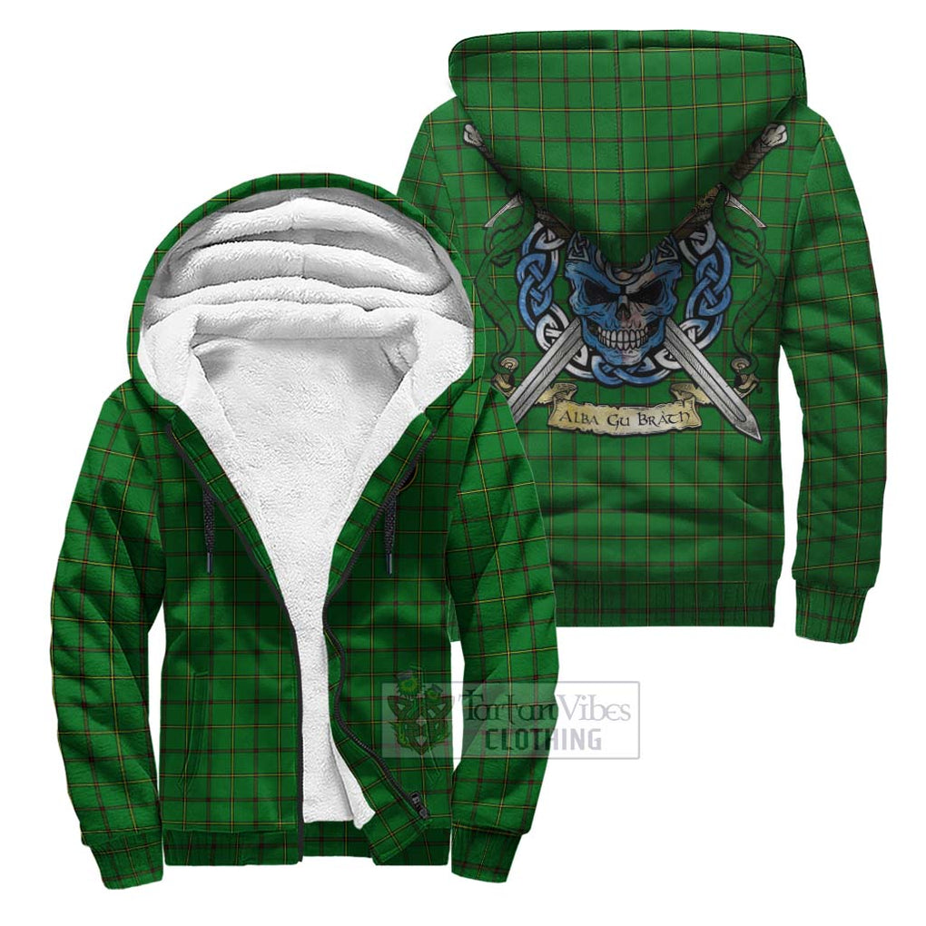 Tartan Vibes Clothing Don Tartan Sherpa Hoodie with Family Crest Celtic Skull Style