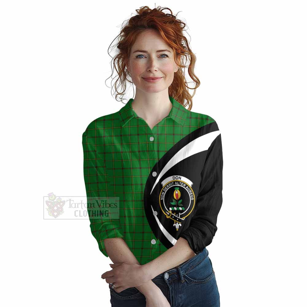 Tartan Vibes Clothing Don Tartan Women's Casual Shirt with Family Crest Circle Style