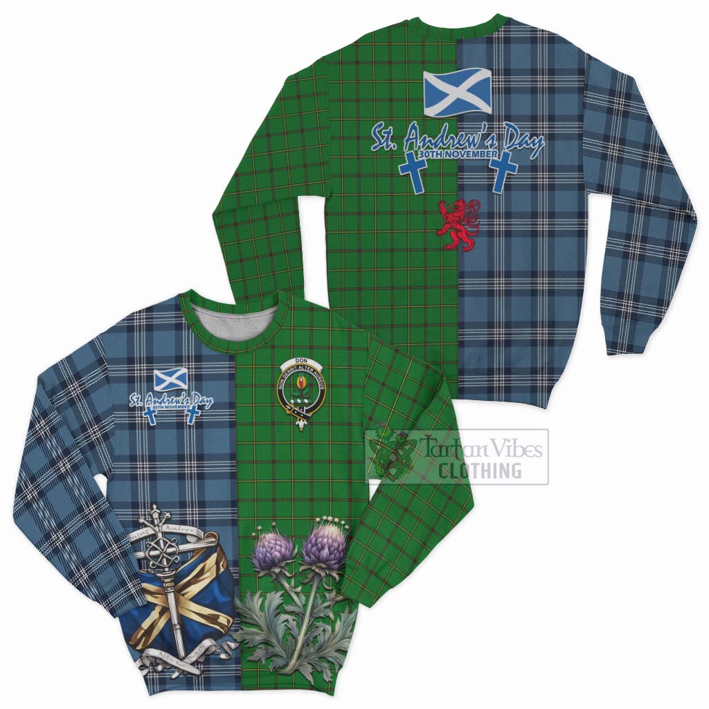 Tartan Vibes Clothing Don Tartan Sweatshirt Happy St. Andrew's Day Half Tartan Style