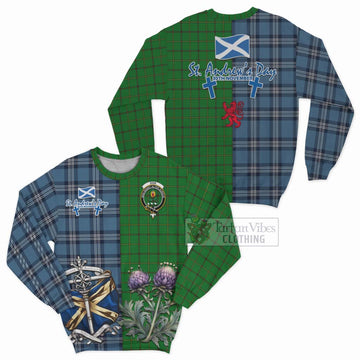 Don Tartan Sweatshirt Happy St. Andrew's Day Half Tartan Style