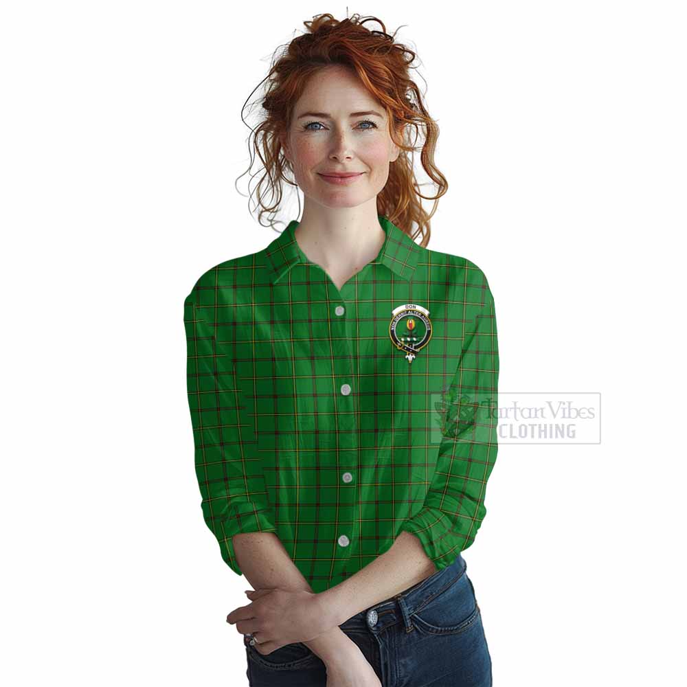 Tartan Vibes Clothing Don Tartan Women's Casual Shirt with Family Crest DNA In Me Style