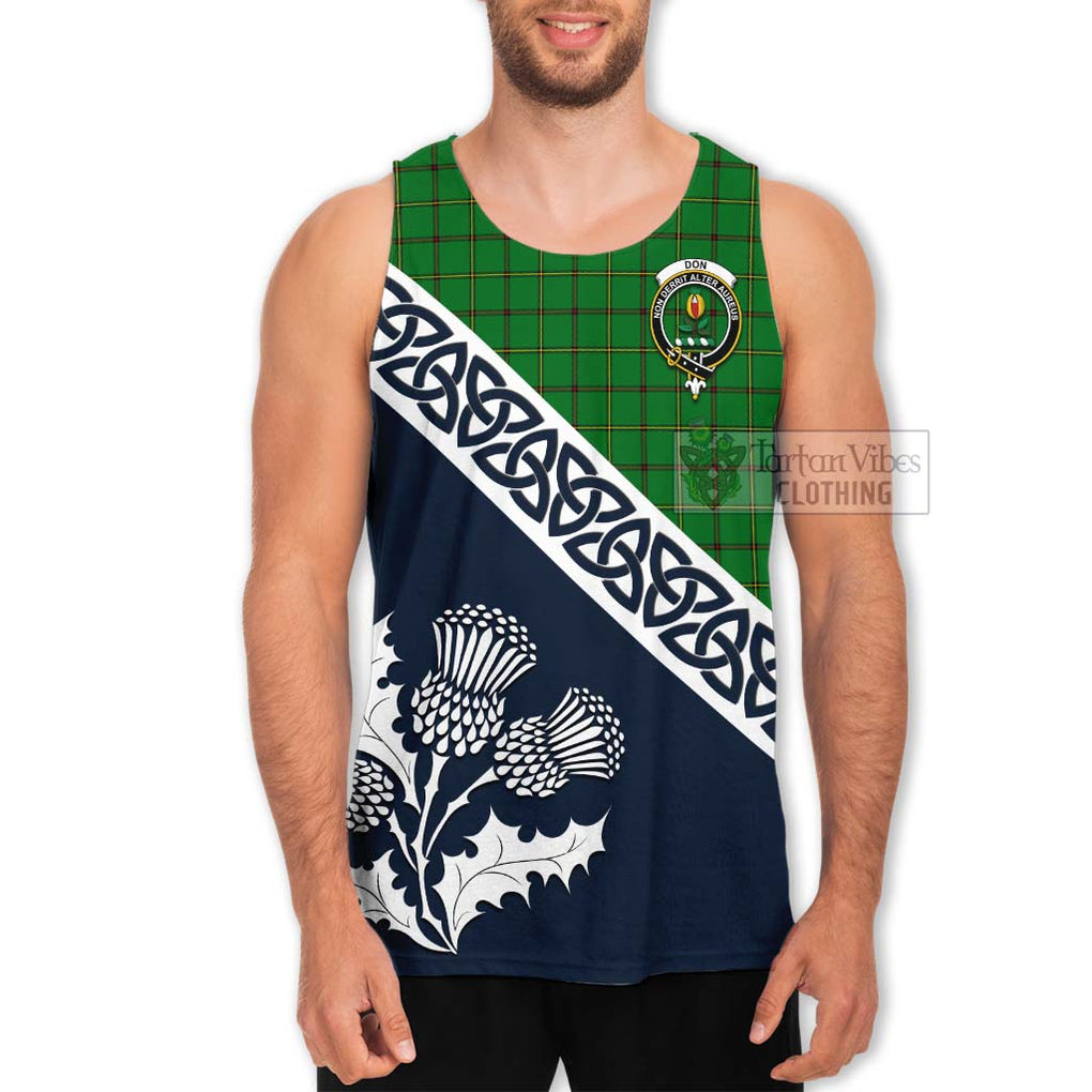 Tartan Vibes Clothing Don Tartan Men's Tank Top Featuring Thistle and Scotland Map