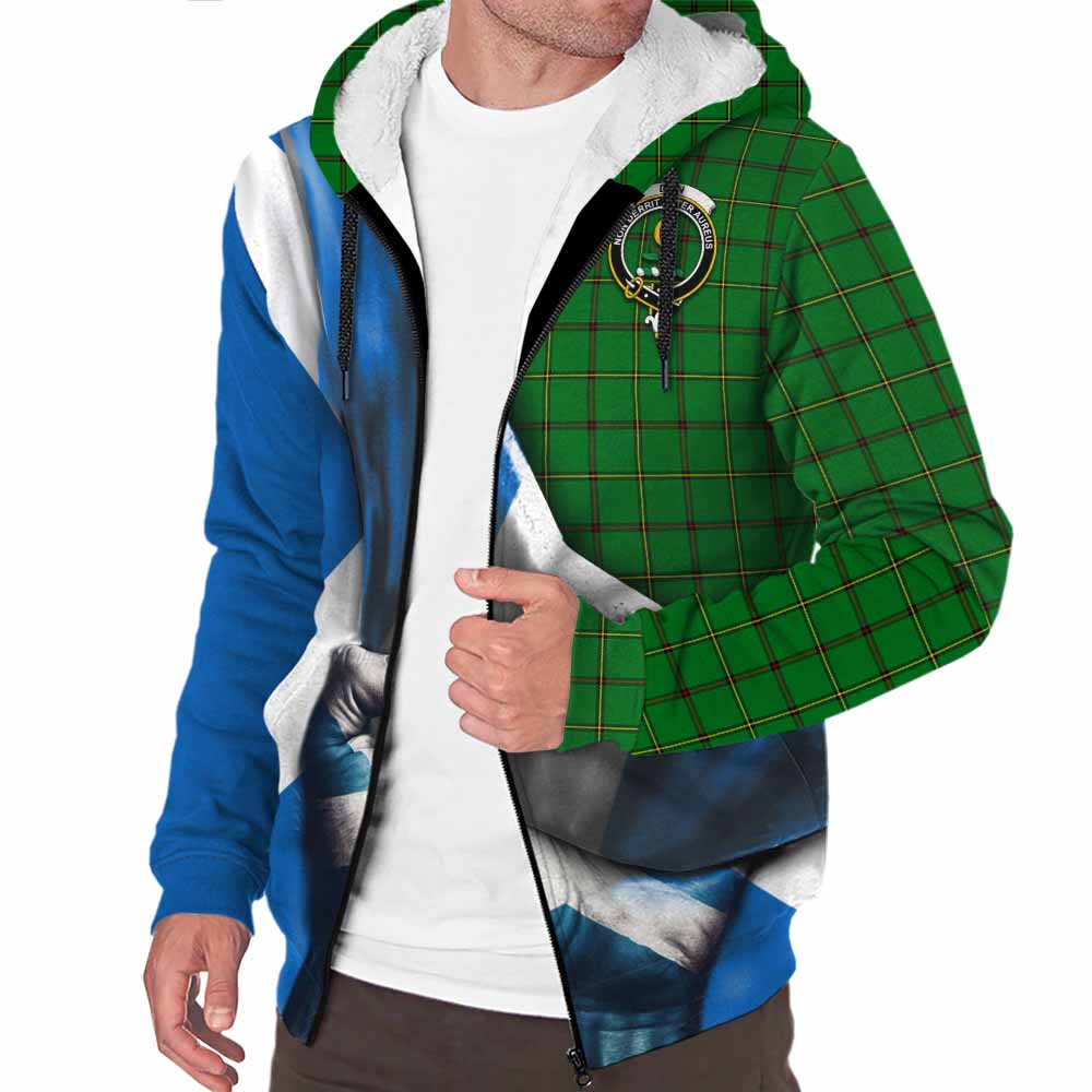 Tartan Vibes Clothing Don Tartan Sherpa Hoodie with Family Crest Scotland Patriotic Style