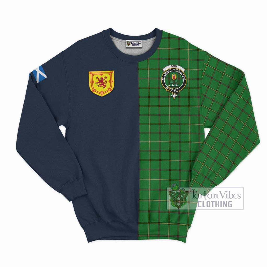 Tartan Vibes Clothing Don Tartan Sweatshirt with Scottish Lion Royal Arm Half Style