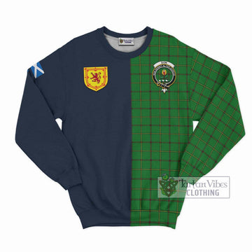 Don Tartan Sweatshirt Alba with Scottish Lion Royal Arm Half Style