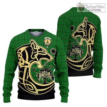 Don Tartan Ugly Sweater with Family Crest Celtic Wolf Style