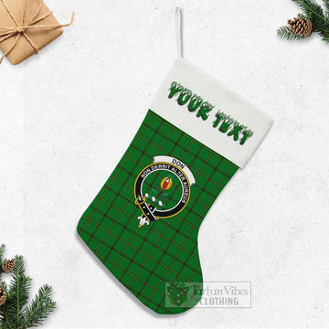 Don Tartan Family Crest Christmas Stocking with Personalized Text - Tartan Vibes Clothing