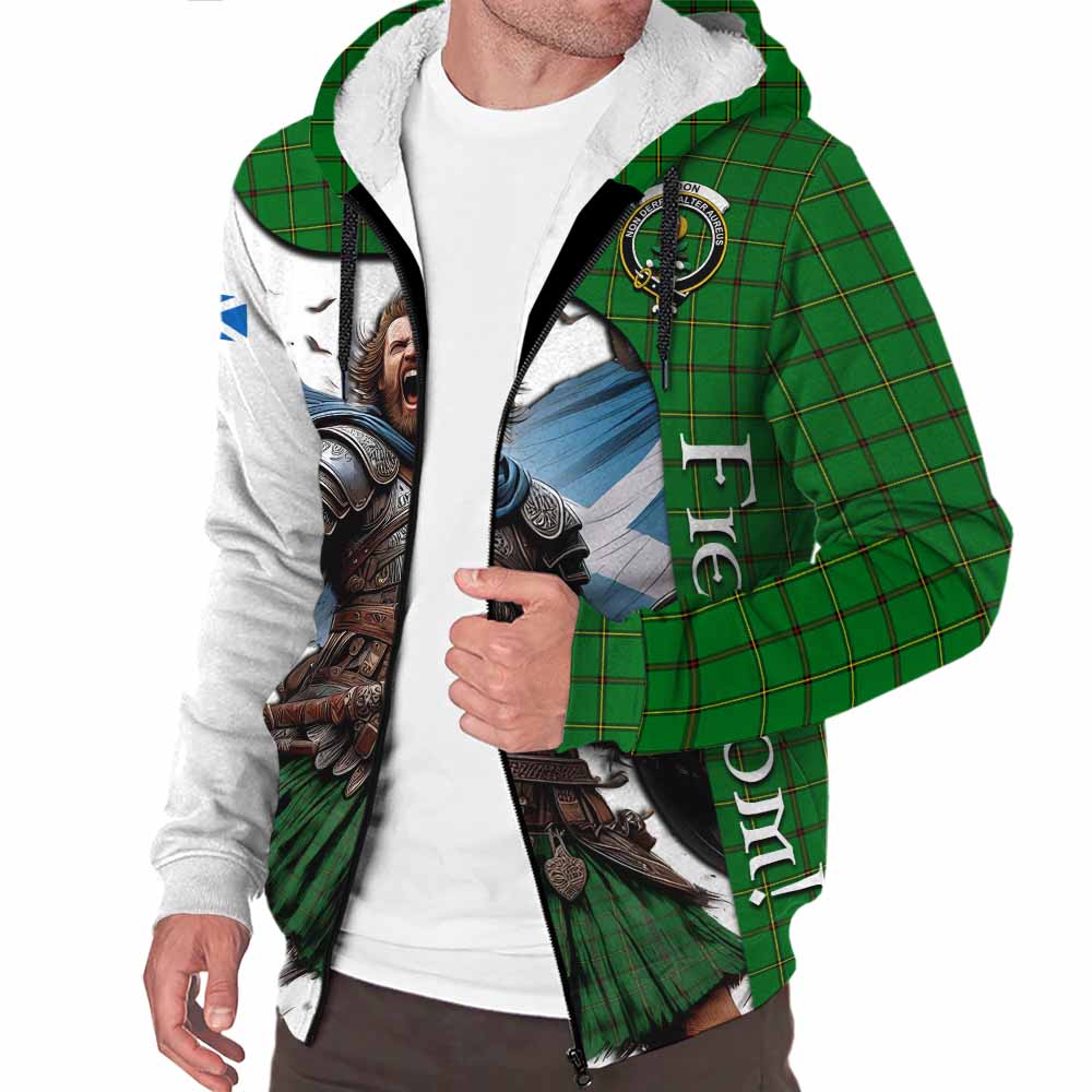 Tartan Vibes Clothing Don Crest Tartan Sherpa Hoodie Inspired by the Freedom of Scottish Warrior