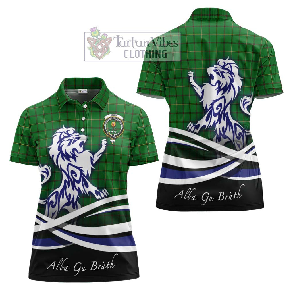 Don Tartan Women's Polo Shirt with Alba Gu Brath Regal Lion Emblem Women - Tartanvibesclothing Shop