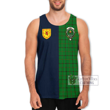 Don Tartan Men's Tank Top Alba with Scottish Lion Royal Arm Half Style