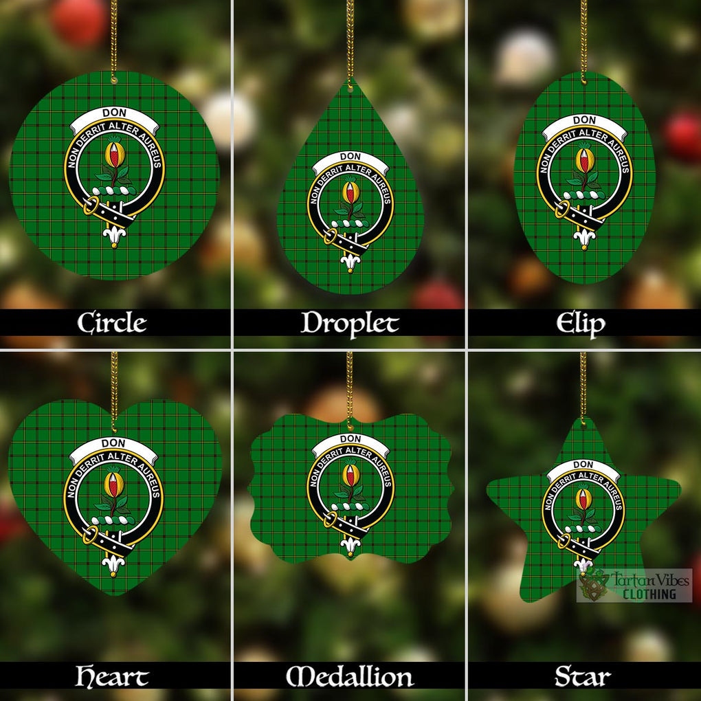 Tartan Vibes Clothing Don Tartan Christmas Aluminium Ornament with Family Crest