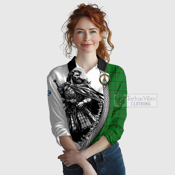 Don Tartan Clan Crest Women's Casual Shirt with Highlander Warrior Celtic Style