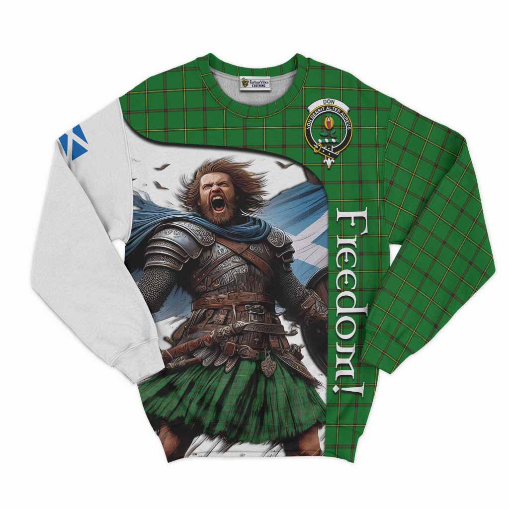 Tartan Vibes Clothing Don Crest Tartan Sweatshirt Inspired by the Freedom of Scottish Warrior