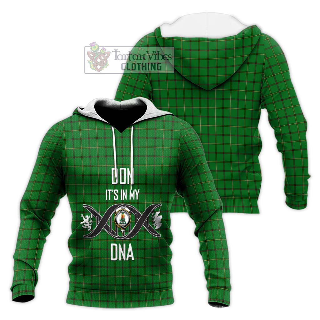 Tartan Vibes Clothing Don Tartan Knitted Hoodie with Family Crest DNA In Me Style