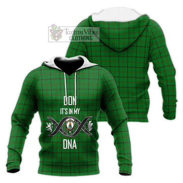 Don Tartan Knitted Hoodie with Family Crest DNA In Me Style