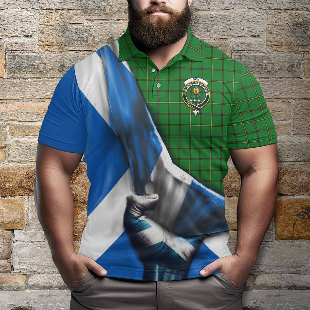 Tartan Vibes Clothing Don Tartan Polo Shirt with Family Crest Scotland Patriotic Style