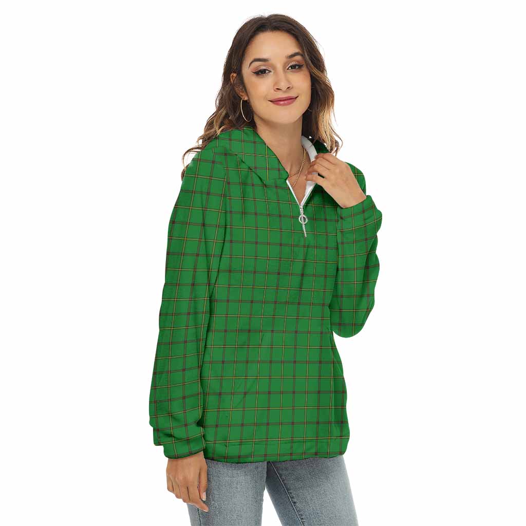 Tartan Vibes Clothing Don Tartan Women's Borg  Half Zip Fleece Hoodie